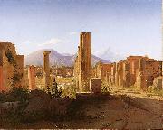 Christen Kobke The Forum, Pompeii, with Vesuvius in the Distance oil painting